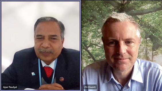 ZacGoldsmith's tweet photo. Excellent meeting with Minister Yadav @MOFENepal  where we discussed challenges &amp; opportunities for Nepal’s world leading NetZero, forestry and adaptation commitments. https://t.co/kDde8AD6CZ