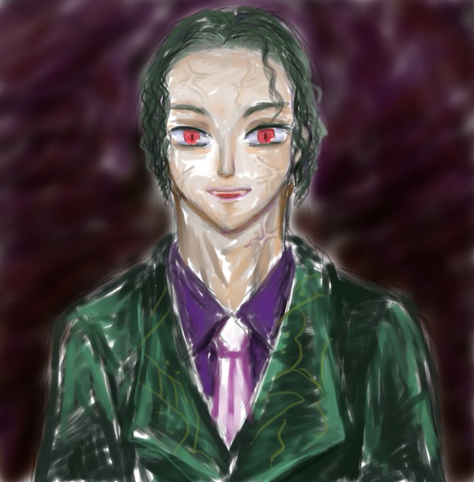 渋猫😺🍵さんがTwitterに投稿した鬼舞辻無惨(鬼滅の刃)のイラスト。