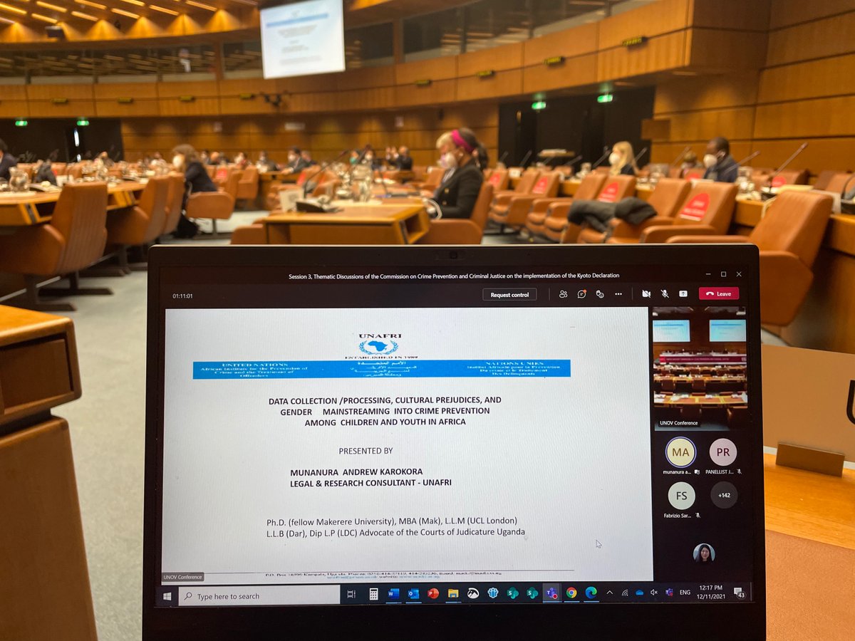 UNODC_CCPCJ's tweet photo. #CCPCJ2021 thematic discussions on the implementation of the Kyoto Declaration continue with presentations by Andrew Munanura #UNAFRI and Reem Alsalem @UN Special Rapporteur on violence against women @UNSRVAW #CrimeCongress #CCPCJ30 https://t.co/gxdhZUCytu