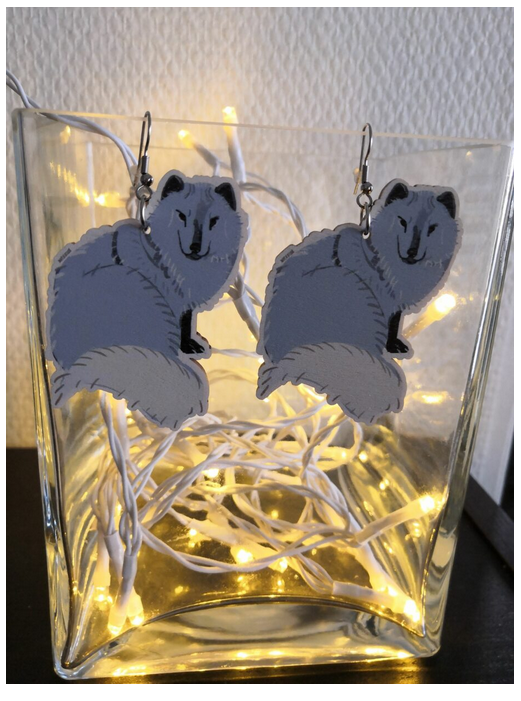 BeletteLePink's tweet photo. New #arcticfox stuff at @Esk_Tuulispaa shop
Look these funny #Earrings with the @BeletteLePink illustrations!
#Tuulispää #vegan #foxlovers #belettelepink #finland #charitableart #giftideas
https://t.co/3pQIaew9ft https://t.co/ztpbIaKpYe