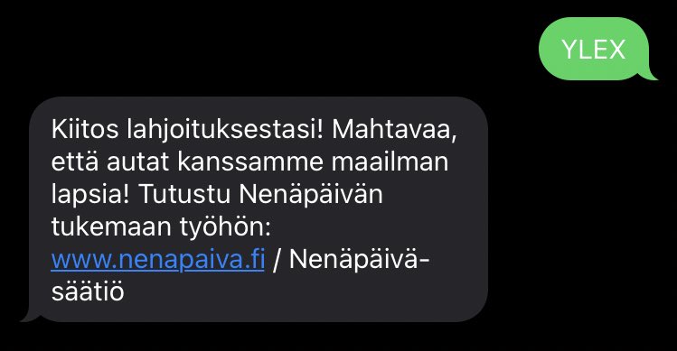 PubAihio's tweet photo. Koodilla #naurumaraton laitetaan jokaisesta tilauksesta tekstiviestikenttään YLEX ja lähetetään se numeroon 16499.

Laitetaan samba täälläkin soimaan ja screenillä tietysti @kopikallio @vikidilaati0 #ylex 

-Zami https://t.co/oKdytXam0v