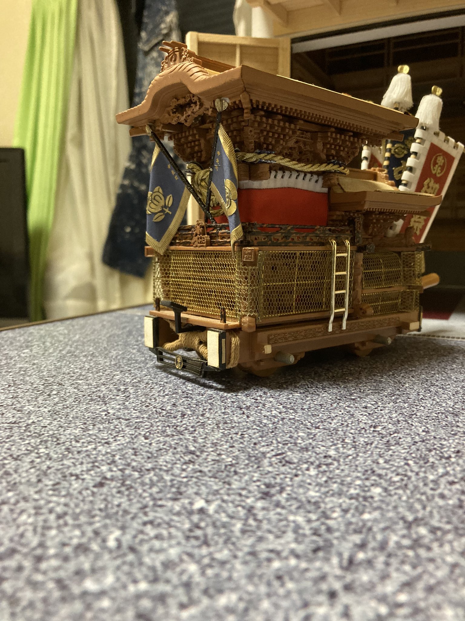 ミニだんじり三枚板ミニ彫刻