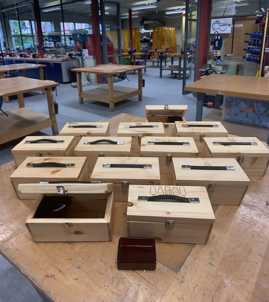 Our first Year 9 group in the workshop this year, finished making their hobby boxes this morning.