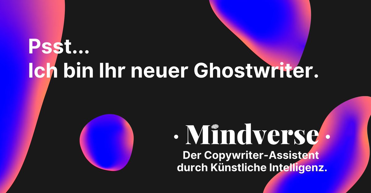 Mit Mindverse können Sie bequem und einfach Blogposts, SEO Metabeschreibungen, Werbetexte und vieles mehr erstellen.

Lassen Sie sich von unserer KI überzeugen und nutzen Sie jetzt Ihre 20 Freiversuche unter: mind-verse.de/?utm_source=Tw…

#SEO #KI #Marketing #Mindverse