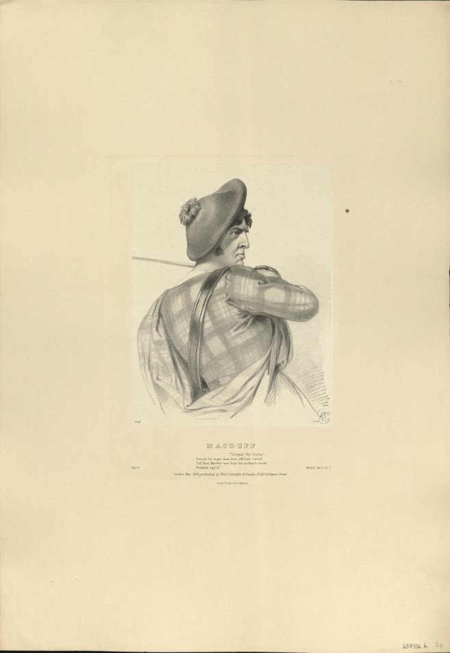 ShaRC_project's tweet photo. Richard James Lane's series of lithographs published in 1840 show the actor Charles Kemble in various Shakespearean roles. Here, he plays both Macduff, and the cowering Macbeth. https://t.co/fOsTkA7DOD https://t.co/hGhMs3G2Hl