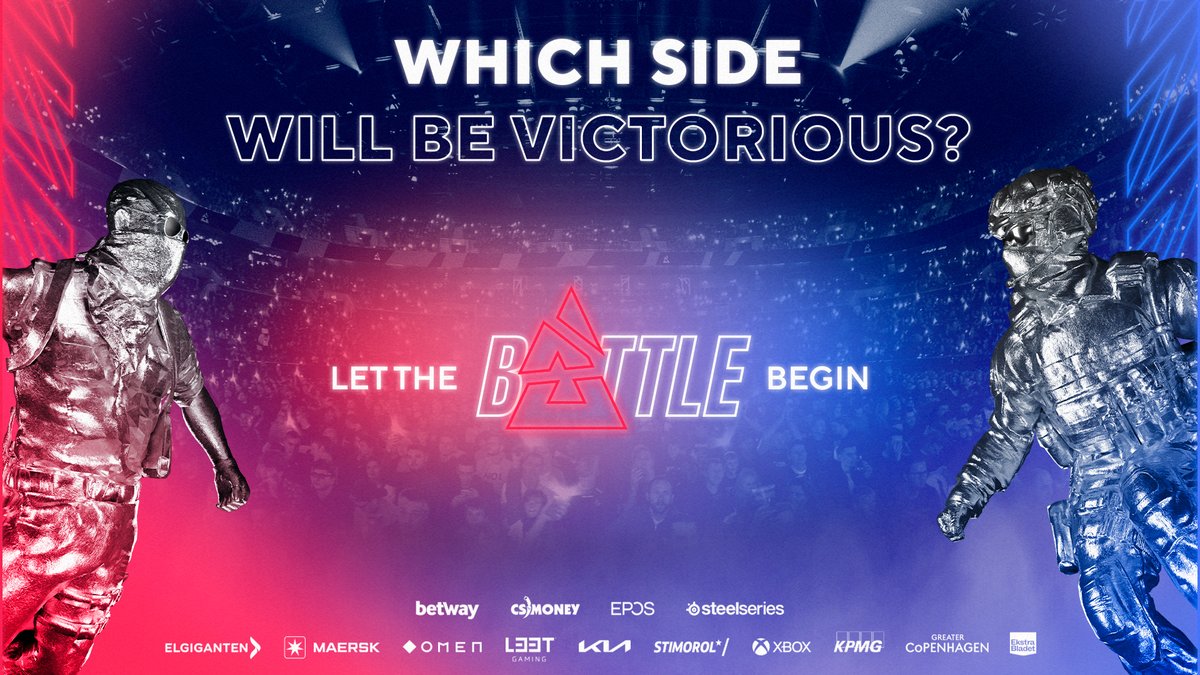 BLASTPremier's tweet image. It's not only on the server that we will see battle ⚔️

In the arena, the Blue Side and the Red Side will go head to head in:

1v1's
Beat the Pro
Pass the Bomb
Roaring Challenge
Battle Cam
and much more...

Which side will come out victorious? 

#LetTheBattleBegin
