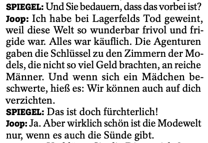 antonrainer's tweet photo. Wolfgang Joop hat bei Karl Lagerfelds Tod geweint, weil Modeschöpfer heutzutage keine Zuhälter mehr sein dürfen. 🥴 (Via @derspiegel) https://t.co/l6wMYABI9I