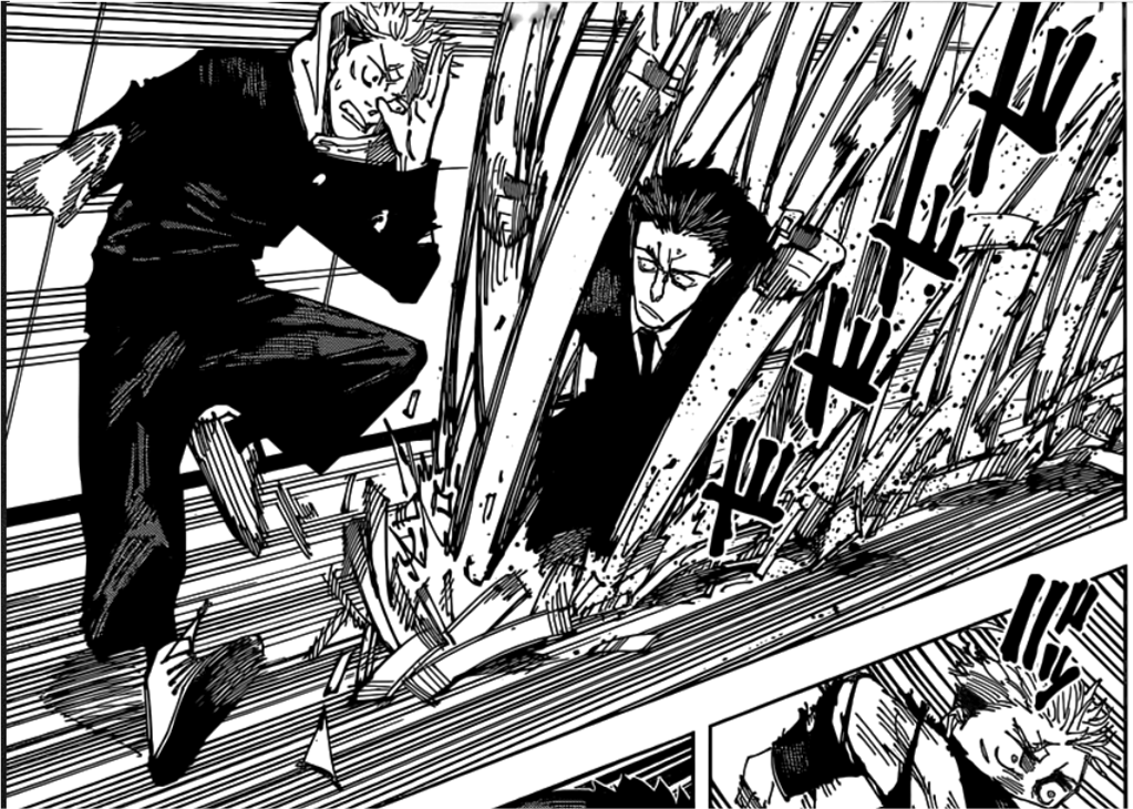 I enjoy the order the panels go there

Was what, beat up children with a hammer? :D 

#JJKSpoilers #JujutsuKaisen