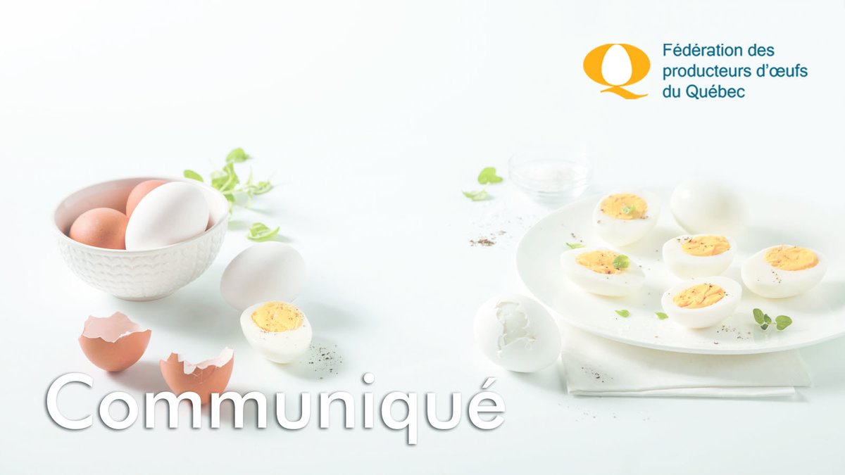 La Fédération des producteurs <a href="/OeufsQc/">Fédération des producteurs d’œufs du Québec</a> est heureuse de dévoiler le nom du récipiendaire de son Programme d'aide au démarrage pour l'édition 2021.
👉 bit.ly/30mYql2
