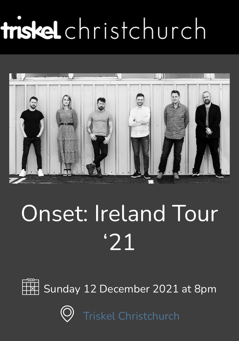 onsetband1's tweet photo. We can’t wait to pay @TriskelCork on the 12th Dec. Tickets on sale now https://t.co/j6HlwJZjYH https://t.co/NbkfzAkgji