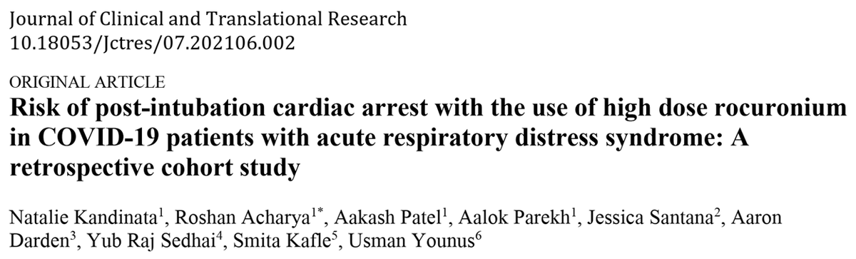 JCTR_ASP's tweet photo. [Online First] The incidence of post-intubation cardiac arrest in #COVID19 patients with acute respiratory distress syndrome (ARDS) who were intubated using the rapid sequence intubation technique was higher than the ARDS patients in the pre-COVID-19 era: https://t.co/KaeoObGU6L https://t.co/Ejsvudgioi