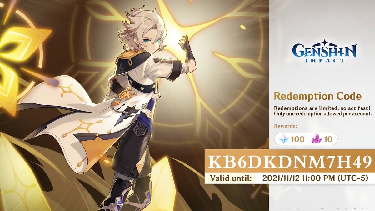 Sheikarya's tweet photo. 🔴Pour ceux qui n'ont pas plus prendre les codes du stream Genshin Impact ! (2.3)

    -KB6DKDNM7H49 (Albedo)
    -BSNDJC747Z7D (Eula)
    -AS7CJDP4NG7H (Itto)
   (300 Primo-gemmes) https://t.co/2rqa2L8ScP