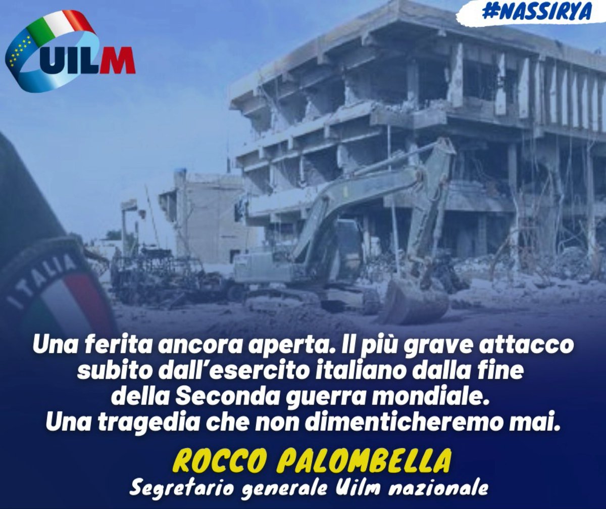 #Nassirya Un ricordo per i nostri caduti per mano terroristica a 18 anni dalla più grave strage che ha colpito il nostro esercito dalla fine della Seconda Guerra mondiale #Uilm