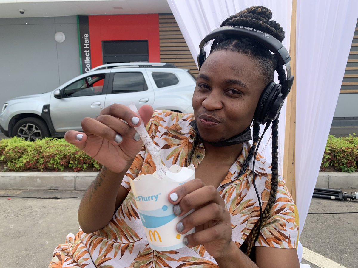 Yfm's tweet photo. #TheShakedown are broadcasting live from @McDonalds_SA Fourways! Add R2 to any meal to help raise funds this World Children’s Month. #HereForRMHC https://t.co/rPxFBXzYuI