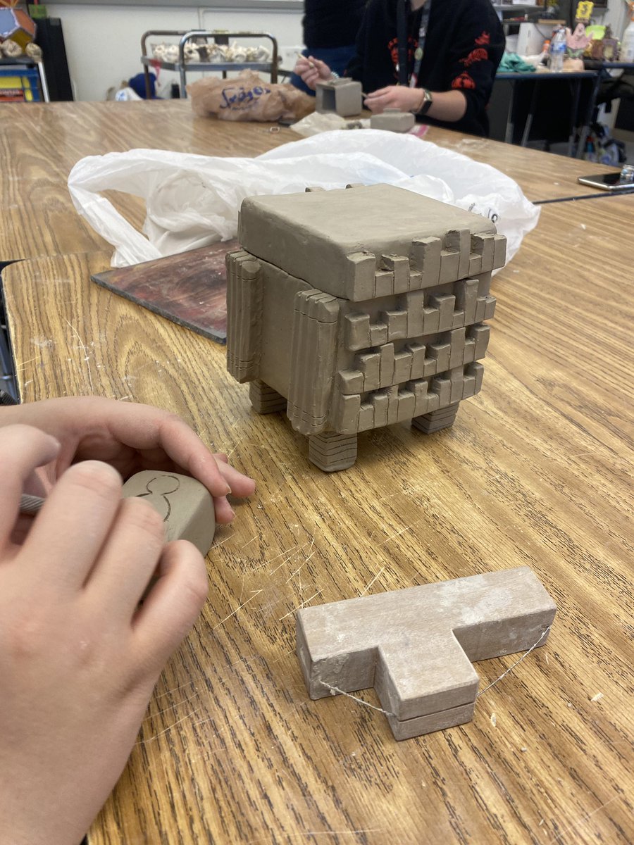 3d_mhs's tweet photo. More reliquary boxes almost ready to go! #ceramics #slabbox #arteducation https://t.co/c9Cr9nSb36