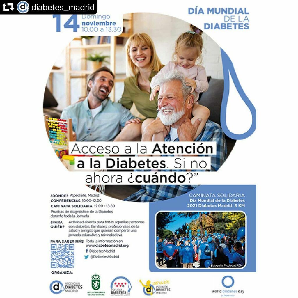 AnaYodiabetes's tweet photo. #repost @diabetes_madrid
・・・
Ponte tu #camisetaazul💙 y ven con nosotros este domingo a celebrar el #DíaMundialDeLaDiabetes con una Jornada de Conferencias y Caminata en Alpedrete. Inscríbete en nuestra web. ¡Te esperamos! - Asociación Diabetes Madrid… https://t.co/KW2C8RlcMn https://t.co/EsVBMpCkOS