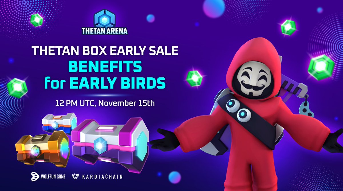 thetan_world's tweet photo. 🔥Early sale is the best time to own #ThetanBox
1️⃣ Price list on Early Sale - 12 PM UTC, NOV 15th
Common: $100 BUSD
Epic: $200 BUSD
Legendary: $1000 in $THG
2️⃣ After launching, Box prices will fluctuate based on $THC price https://t.co/LFz1NH0y3N