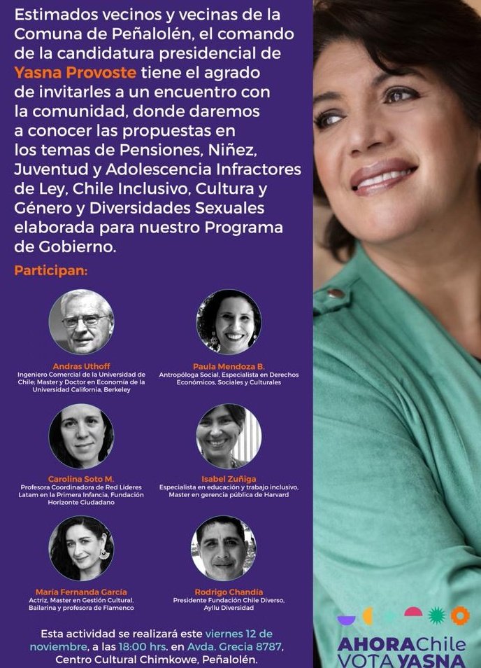 lgtbiqxprovoste's tweet photo. Presentando
#ProgramaEnTerreno
#AylluCiudadanos
En Temas de Pensiones, Niñez, Juventud y Adolecencia Infractores de Ley, Chile Inclusivo, Cultura, Genero, #Diversidades y #Disidencias
@ProvosteYasna @Orrego
Peñalolén, 18:00 hrs, Av Grecia 8787 centro Cultural Chinkowe #Peñalolen https://t.co/vuxTHT6Egn