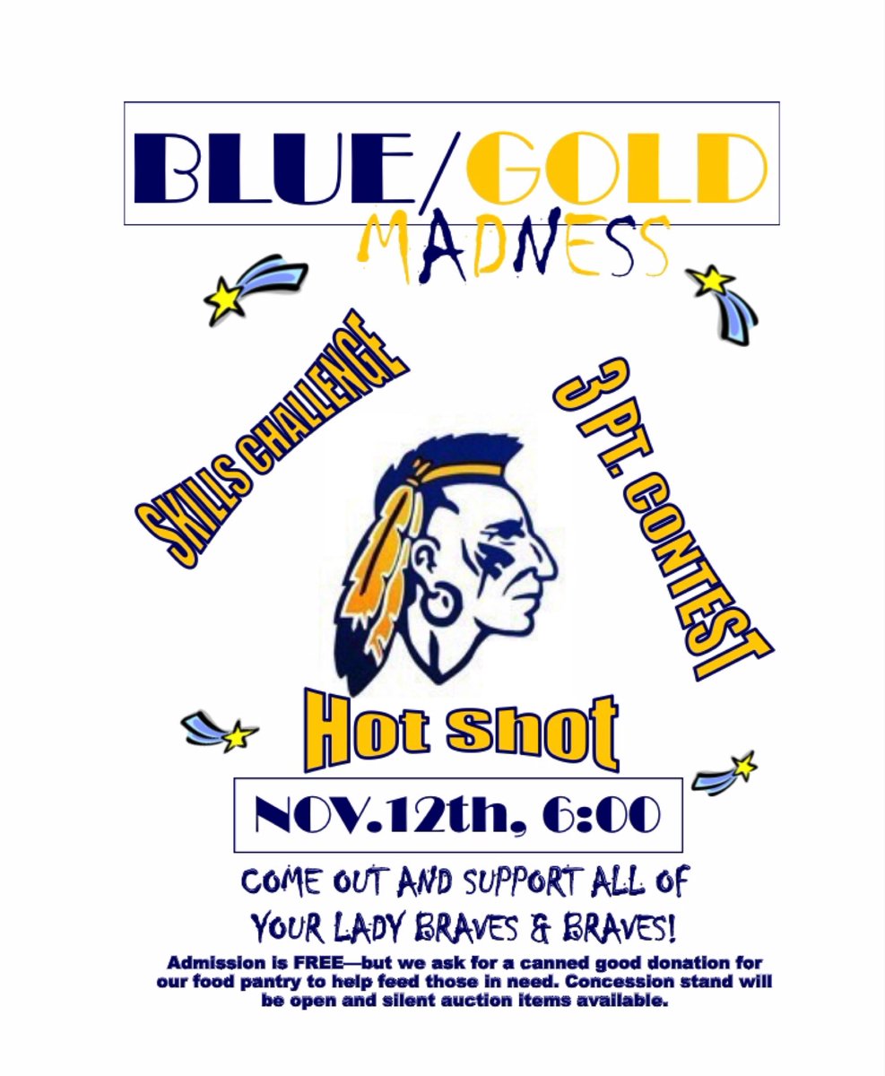 Blue-Gold Madness tonight @ 6 Come out and meet your <a href="/GC_LadyBraves/">LadyBrave Basketball</a> &amp; <a href="/GC_Braves_Bball/">GCHS Basketball</a>