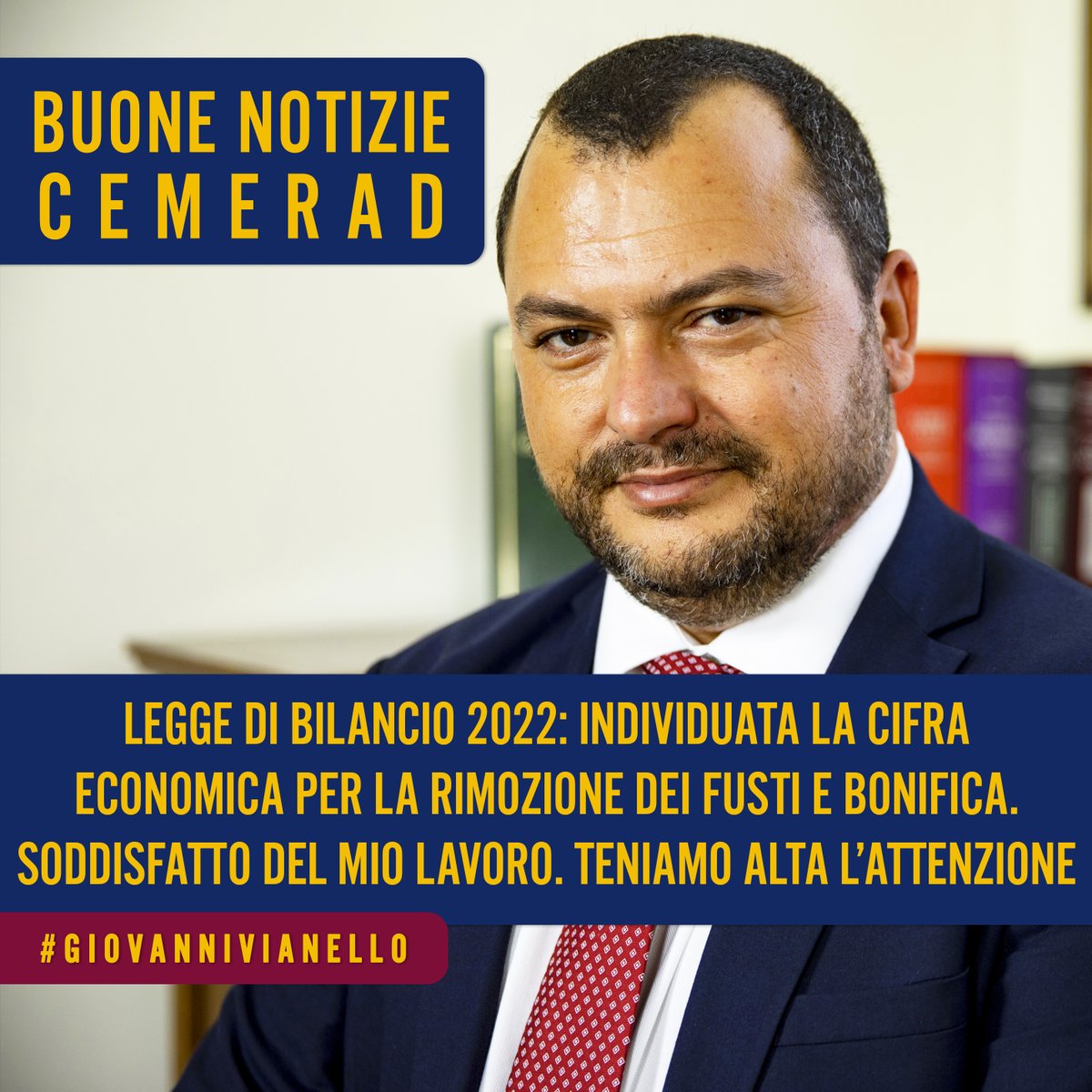 VianelloGio's tweet photo. Rifiuti radioattivi: Cemerad, in legge di bilancio individuata la cifra economica per la rimozione totale dei fusti radioattivi.
Soddisfatto del mio lavoro ma occorre mantenere alta l'attenzione.

Post completo👉
https://t.co/DgaBBzaRVM

#taranto #ambiente #statte #cemerad https://t.co/TMStHLuqpv