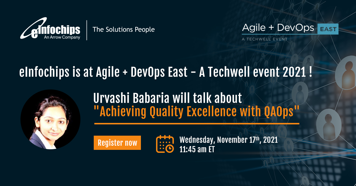 einfochipsltd's tweet photo. Our #chipmate Urvashi Babaria will be presenting on “Achieving Quality Excellence with QAOps” at Agile + DevOps East - A Techwell event 2021. #AGILEDEVOPSCON
Don't forget to register- https://t.co/BB49RllkWh https://t.co/HlAQOsb6xV