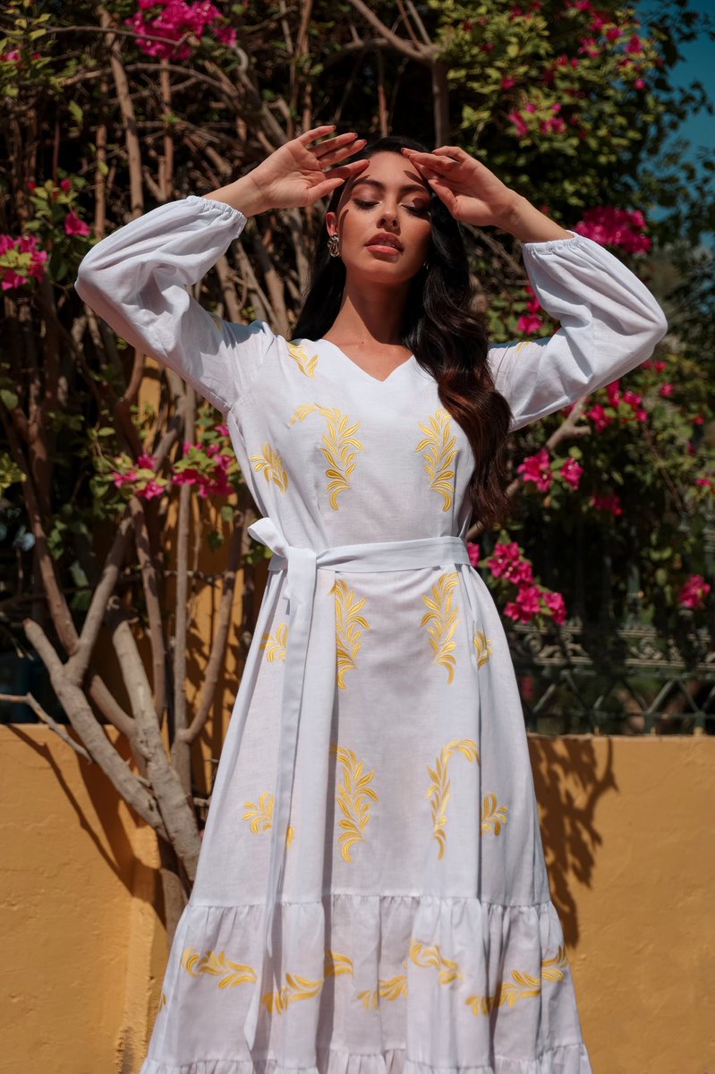zalxndra's tweet photo. New Arrival: ZALX2116 - crafted from pure #linen and stylized with rich #embroidery 💫 this elegant and dreamy #dress is the right pick for your next social gathering. https://t.co/syDgVsHCnX