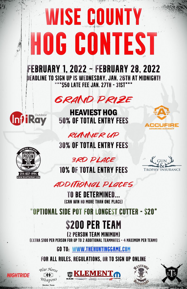 TheHuntingGame's tweet photo. In 2021, 1st Place was $56,000.
In 2022, the pot will be...bigger?
https://t.co/0KeeY08Tyj https://t.co/R37y10qwrw