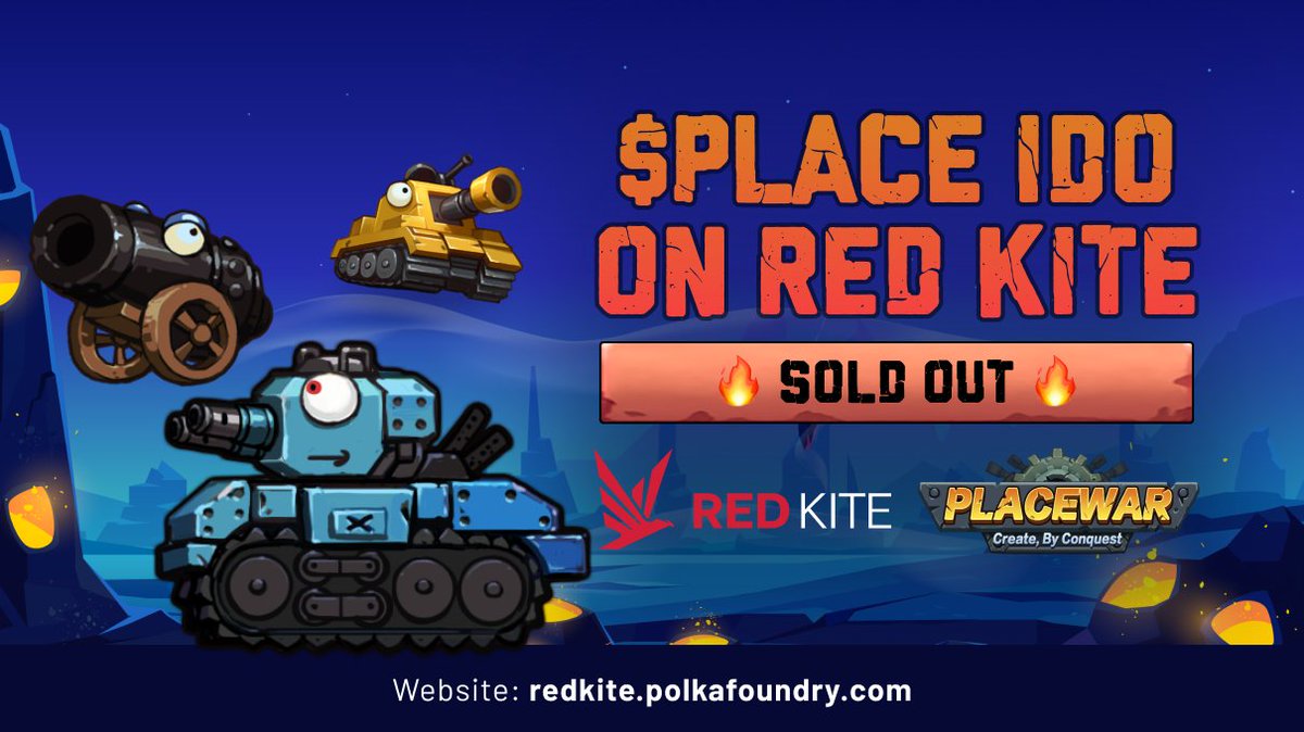 redkitepad's tweet photo. 🪙 With the @placewar_game $PLACE IDO pool completed and all tokens sold, the team is off to a fantastic start🎊

Next on the agenda:
↗️Listing time: 10:30 AM UTC, Nov 13
↪️Claiming time: 11:00 AM UTC, Nov 13

$PKF #RedKite https://t.co/uo9wXQBEGh