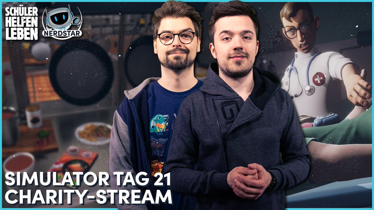 NerdStarTv's tweet photo. Simulator Tag 21 🥳
Daniel &amp; Dingo tauchen heute in digitale Praktika in der Chirurgie, Bäckerei und natürlich auch in den Dinopark ein. Klassiker. 

+ Es werden Spenden für Schüler helfen Leben gesammelt &amp; ihr könnt Teil davon sein!

Ab 14:00 live auf https://t.co/4EdZ8MONtj https://t.co/3wmg4PsBC7