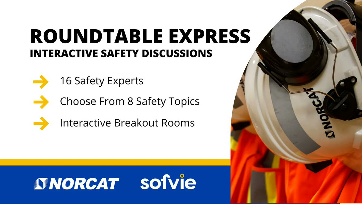 Introducing #RoundtableExpress: Interactive Safety Discussions hosted by NORCAT &amp; <a href="/SofvieInc/">Sofvie Inc.</a>. Topics will feature emerging trends and tech, safety basics, streamlining compliance, &amp; more!

🗓️ Nov. 30 at 1:00 PM

What path will you choose? Register at buff.ly/3C375pr.