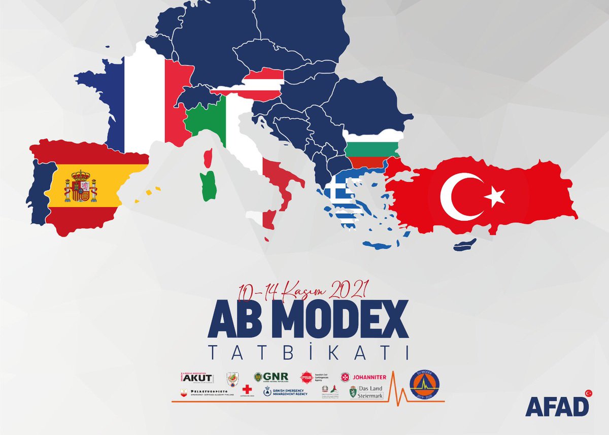 AFADBaskanlik's tweet photo. Türkiye’nin AFAD ile 2015 yılında üyesi olduğu Avrupa Birliği Sivil Koruma Mekanizması tatbikatı bu yıl Tekirdağ'da düzenleniyor.

#ABMODEX’e, AB ülkelerinden 3️⃣7️⃣8️⃣, ülkemizden ise 1️⃣.3️⃣3️⃣7️⃣ personel katılıyor. 

➡️ https://t.co/ocJZh2mEMW https://t.co/6fYCMlyLoq