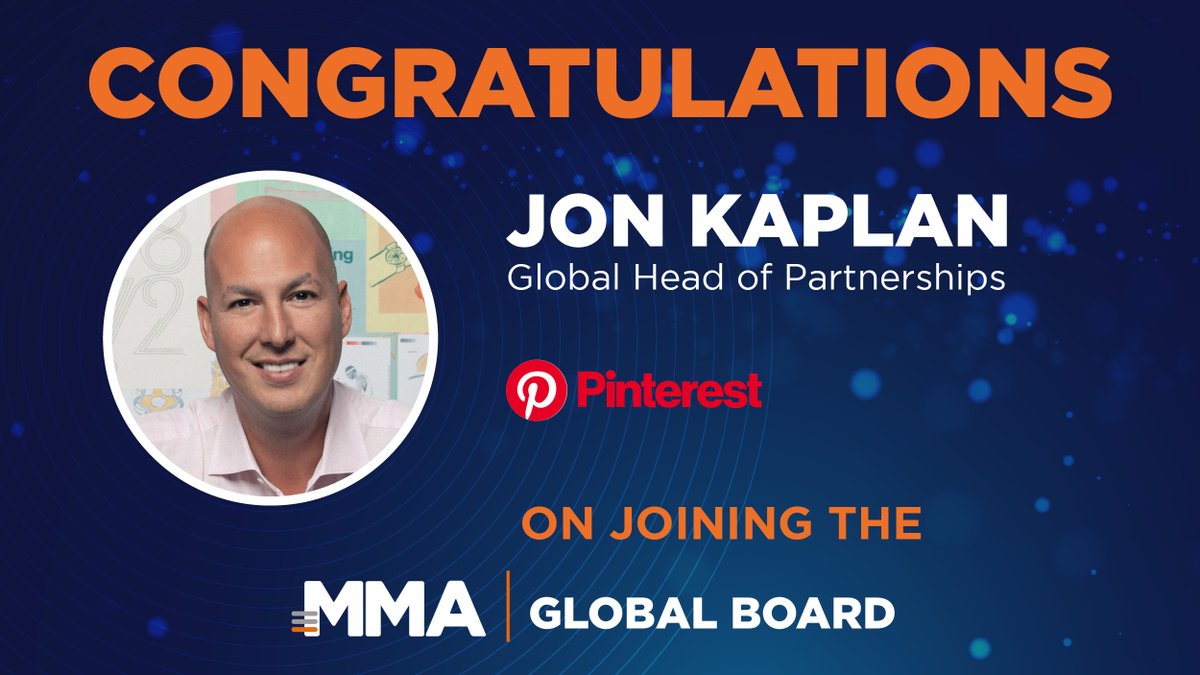 Thrilled to have Jon Kaplan, Global Head of Partnerships, Pinterest on our Global Board. <a href="/jon_kaplan/">Jon Kaplan</a> <a href="/Pinterest/">Pinterest</a> #shapethefuture