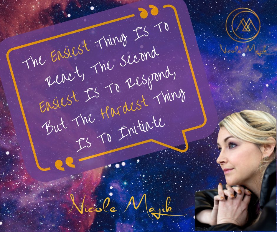 MajikLLC's tweet photo. The easiest thing is to react, the second easiest is to respond, but the hardest thing is to initiate. https://t.co/Pvk4oX4wIC