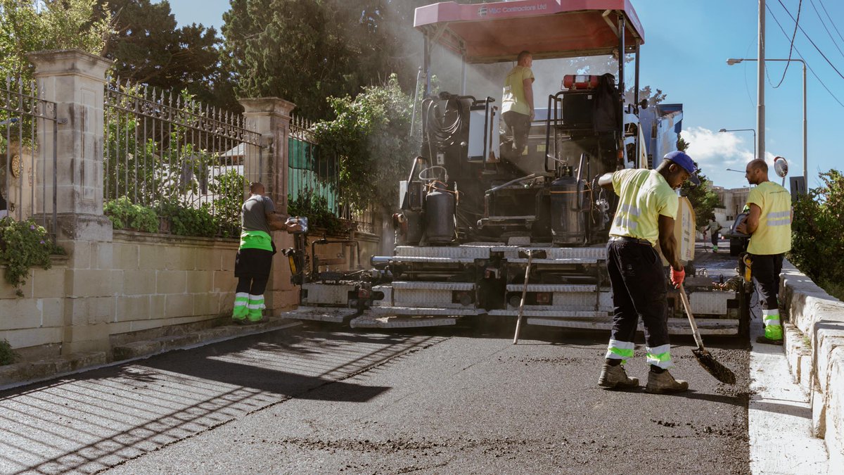 InfraMalta's tweet photo. ➡ Final works to complete the upgrade of San David Road, #Mtarfa today and tomorrow. 👷‍♀️ Road reopens tomorrow evening. Thank you for your cooperation. #UpgradingYourRoadNetwork https://t.co/AY6ODcHKgd