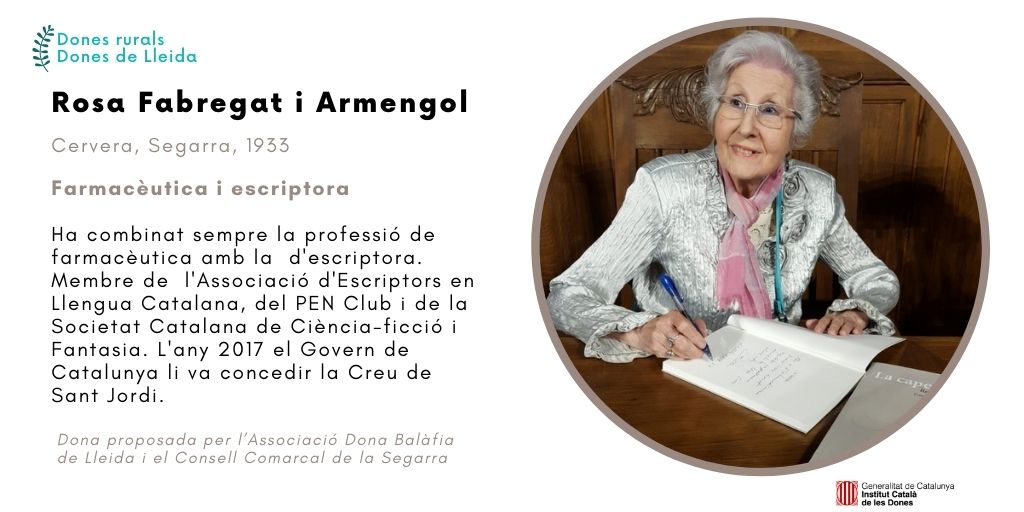 icdones's tweet photo. @debocaaorella @radio4_rne Rosa Fabregat i Armengol farmacèutica i escriptora i guardonada el 2017 amb la Creu de Sant Jordi del @govern

@donabalafia @ConsellComarcal

#DonesRurals
#DonesDeLleida https://t.co/wrVDnHeCjZ