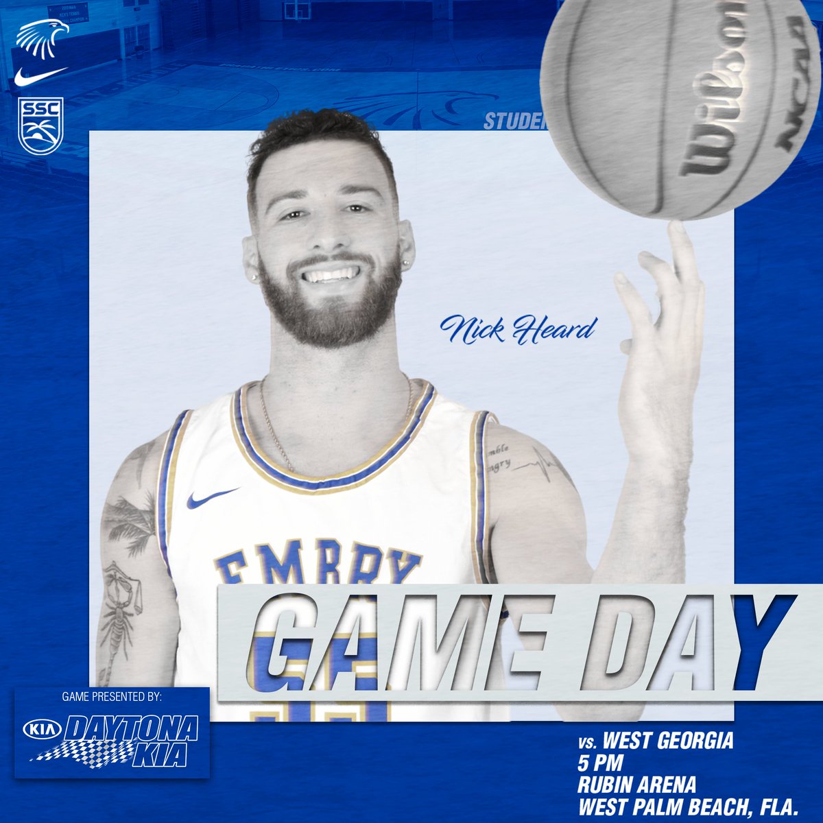 Nothing better than a🏀Gameday!
🦅🆚🐺<a href="/UWG_MBB/">UWG Basketball 🏀</a> 
GSC-SSC Classic
⏰5PM
📍Rubin Arena (West Palm Beach, Fla.)
📺erauathletics.com/live
📊eraustats.com
#GoERAU