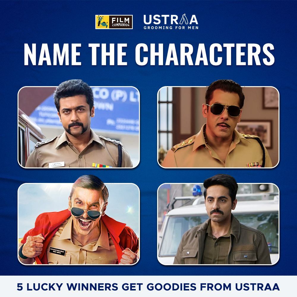 FilmCompanion's tweet photo. GIVEAWAY ALERT! You obviously know the actors... But now it’s time to test your memory and name their characters. 5 lucky winners get goodies from @theustraa. #FilmCompanion #Ustraa #Movember #NoShaveNovember #Bollywood #Giveaway #Branded https://t.co/PrtBIbr70m