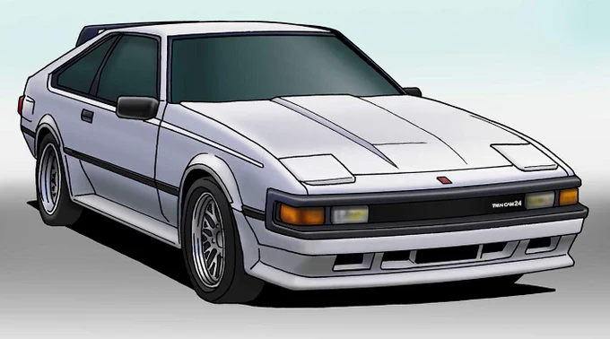 トヨタ セリカ XX 2800GT MA61型(1983年)
'81年に登場した最上級スポーツモデルで輸出名スープラ。コンポーネンツをソアラと共有し、リトラクタブルライトの精悍なデザインを採用。空力の良さから200km/hオーバーを記録した。'83年のマイチェンではドアミラー標準化やフロントバンパーなどを変更。 