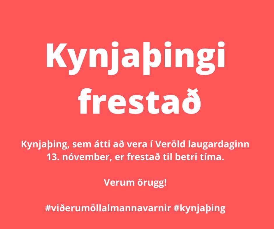 Kynjaþingi hefur verið frestað í ljósi ástandsins.  Þetta er okkur mikil sorg þar sem dagskráin í ár var svo framúrskarandi frábær, en þingið verður haldið strax og birtir í ári og við getum hist með öruggum hætti.

Femínískar baráttukveðjur, skipulagshópur Kynjaþings.