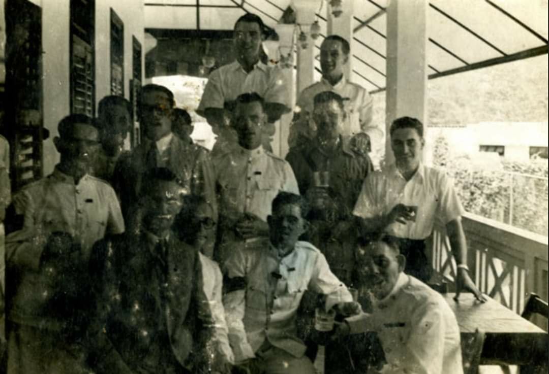 JezLangham's tweet photo. My Great Uncle Edward died when a Japanese POW boat was sunk in Sept 1944. Here, sergeants of his rank in the #ManchesterRegiment enjoy a Xmas drink, 5 weeks before the Fall of Singapore, Feb 15th, 1942. WW2 cost $4tn, but we struggle to find $100bn at #COP26 #lestweforget2021 https://t.co/ra0p4uizCl