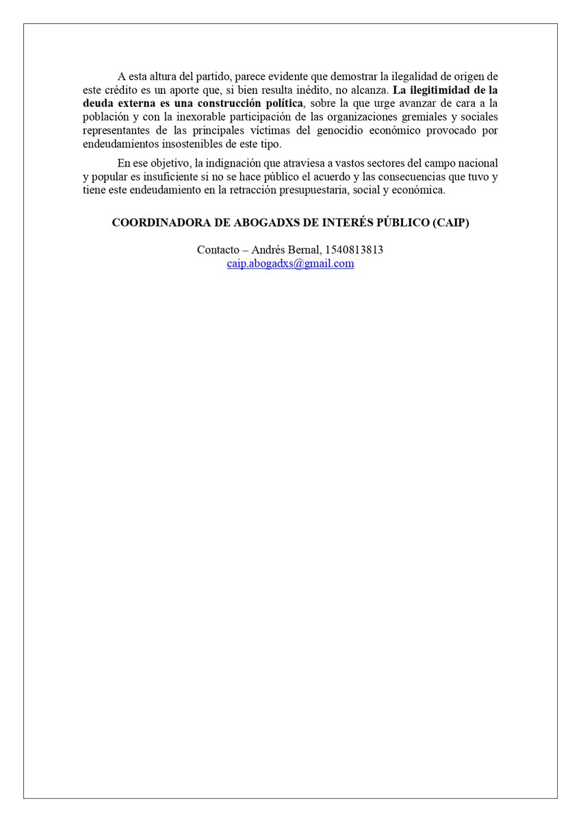 AbogadxsDe's tweet photo. POR LA ILEGITIMIDAD DE LA DEUDA EXTERNA

Comunicado CAIP

https://t.co/od0gvZcxvn https://t.co/HS4Yzl5BkV