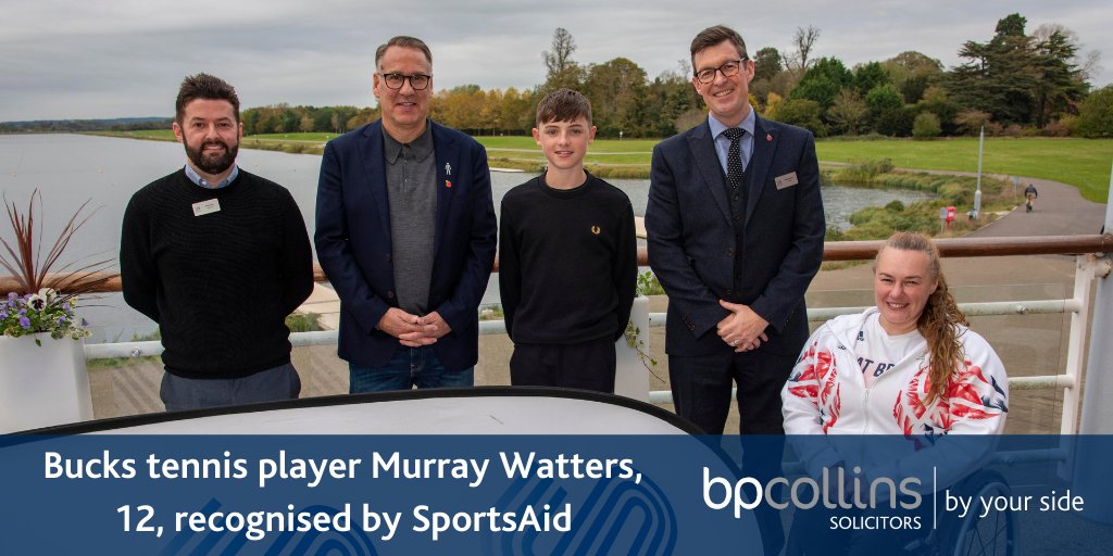 BPCollinsLaw's tweet photo. Last Friday #teamBPC had the pleasure of being involved in @BucksSportsAid @Dorney_Lake event, where Murray Watters, a 12-year-old tennis player was awarded a grant to support his future growth.
The grant was presented by @louisesugden13, followed by a great chat by @PaulMerse. https://t.co/jRUebuLExQ