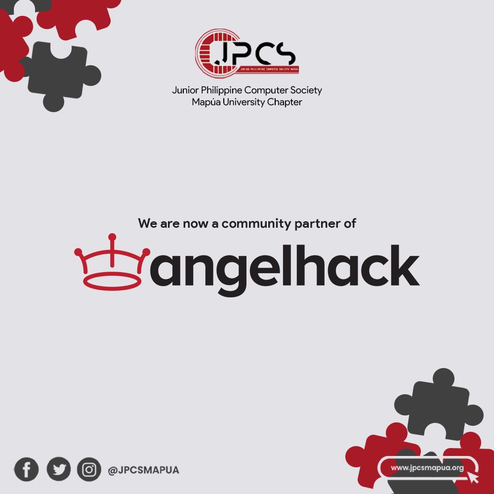 JPCSMapua's tweet photo. 🎉🎉 Partnership Announcement!! 🎉🎉

We are proud to announce our newest Community Partner, AngelHack!

Stay tuned for exciting events and activities that is to come with this collaboration.

For more info about AngelHack, just visit their website: https://t.co/qyLPUaQsx3 https://t.co/HwU7uJR8li
