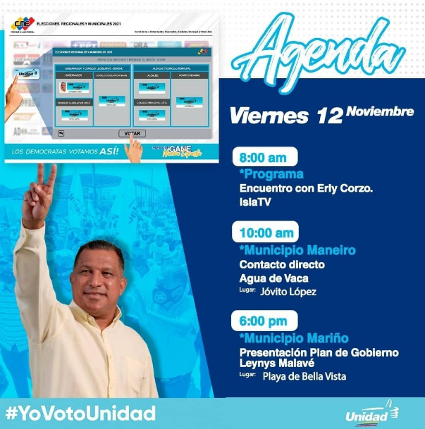 Rodolfberman's tweet photo. Todos vamos a apoyar a @alfreditodiaz @AdecosC hoy a las 10:00 am , en la Población de Agua de Vaca #YoVotoUnidad  
#AquiEstamos
#EnUnidadRumboAl21N
#AmorPorNuevaEsparta
#LaFuerzaQueNosUne
#MudYUnidadSomosTodos
#ConAlacranesNada
#ResteadosConLeynys
#ResteadosConAlfredo https://t.co/HDevuRTWCR