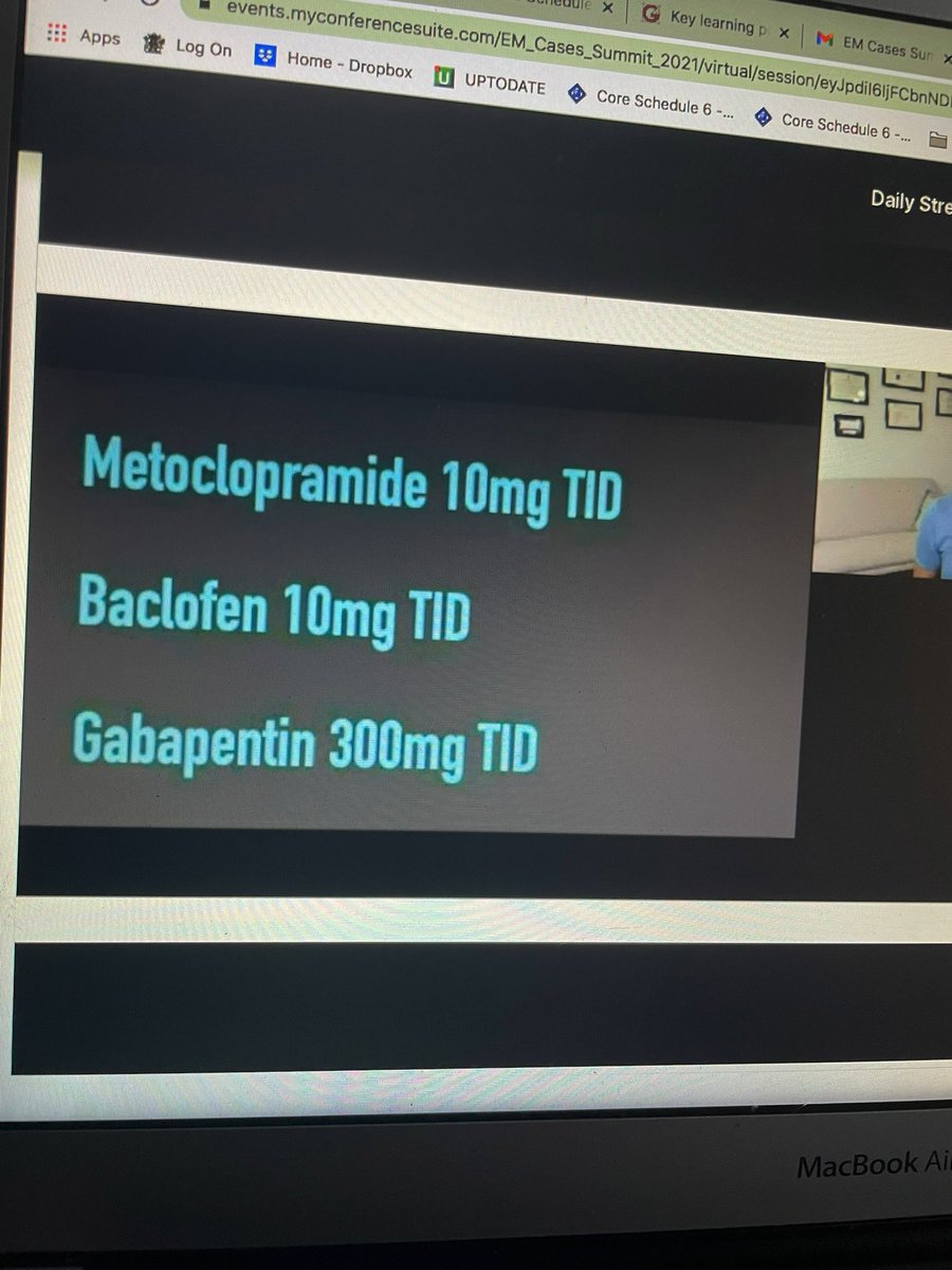 I remember being a junior Reg on nights and seeing a pt with hiccups. Had no idea what to do, gave the patient chlorpromazine and left patient hiccuping all night till morning handover (yes horrible I know).if only I knew about metoclopramide, baclofen and gabapentin! #EMCSum21