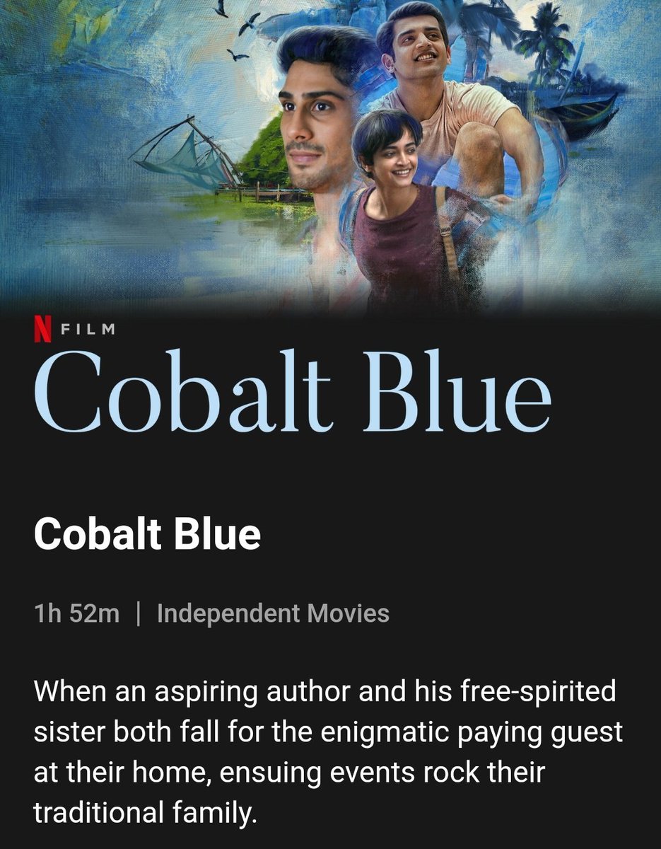 CinemaRareIN's tweet photo. #CobaltBlue by @sachincobaltbl1, ft. @prateikbabbar @Neelay_M #AnjaliSivaraman #AnantVJoshi
@getkul @ActorShishir &amp; @neilbhoopalam, premieres Dec 3rd on @NetflixIndia.

@satysingh #OpenAirFilms @pria_sreedharan @wazzzim @NetflixFilm https://t.co/IwQyKRdcgm
