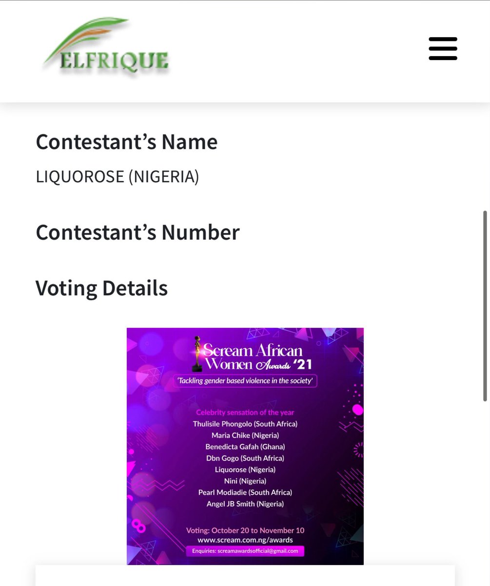 RosseyJmt's tweet photo. Liquorose has been nominated for #ScreamAwards,please VOTE for her🙏❤️
REALITY TV STAR  
PERSONALITY OF THE YEAR
CELEBRITY SENSATION OF THE YEAR

100N per vote
🗳:https://t.co/hY7hMc7LAc
Ends 15/11

Let’s bring this home🕺

LIQUOLIONS VOTE LIQUOROSE
#SingItLikeLiquorose
#EmmaRose https://t.co/8CfLWpjXKP