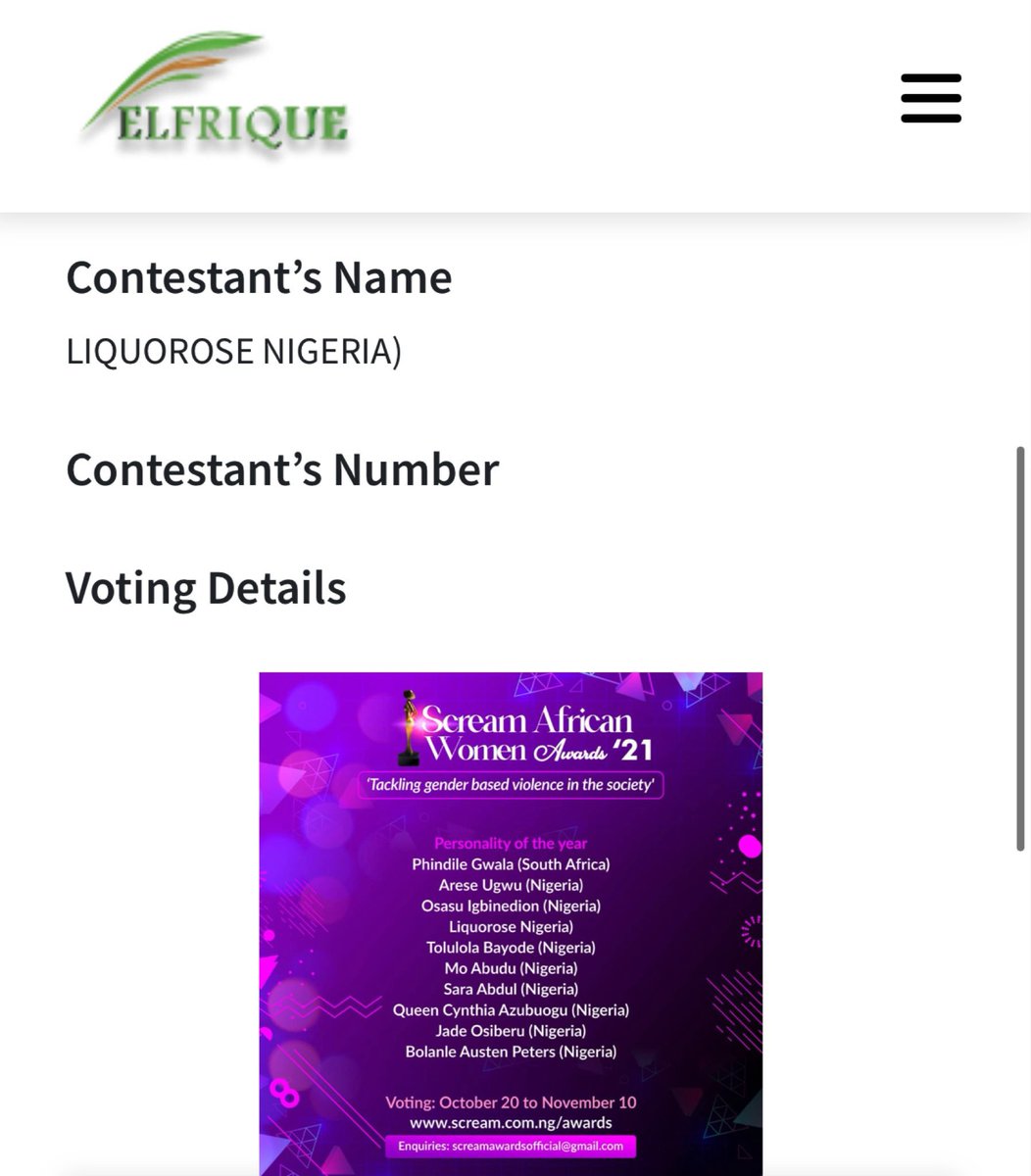 RosseyJmt's tweet photo. Liquorose has been nominated for #ScreamAwards,please VOTE for her🙏❤️
REALITY TV STAR  
PERSONALITY OF THE YEAR
CELEBRITY SENSATION OF THE YEAR

100N per vote
🗳:https://t.co/hY7hMc7LAc
Ends 15/11

Let’s bring this home🕺

LIQUOLIONS VOTE LIQUOROSE
#SingItLikeLiquorose
#EmmaRose https://t.co/8CfLWpjXKP