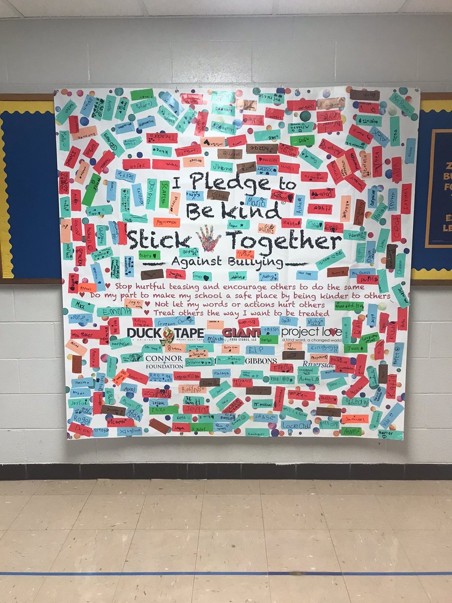 During #KindnessAcrossTheCommonwealth week S’s took the Kindness Pledge to stick together against bullying and to be kind to one another. It is proudly displayed in the hall for all to see <a href="/ZacharyTaylorEl/">Zachary Taylor Elementary</a>. <a href="/JCPSKY/">JCPS</a> 
#projectlove #ducktape #kindess #jcpshpe