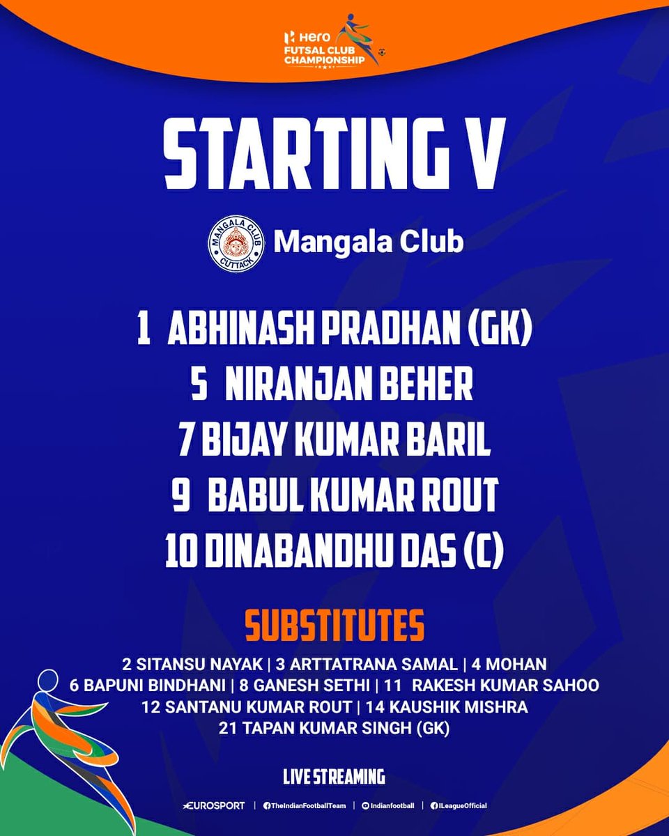 IndianFootball's tweet photo. The lineups for the second semi-final is here!!!β¨β¨β¨
Who will join Mohammedan SC in the final of the #HeroFutsalClubChampionship π???
#DFCMFC βοΈ #HFCC π #IndianFootball β½ https://t.co/UoPQxbvDtt
